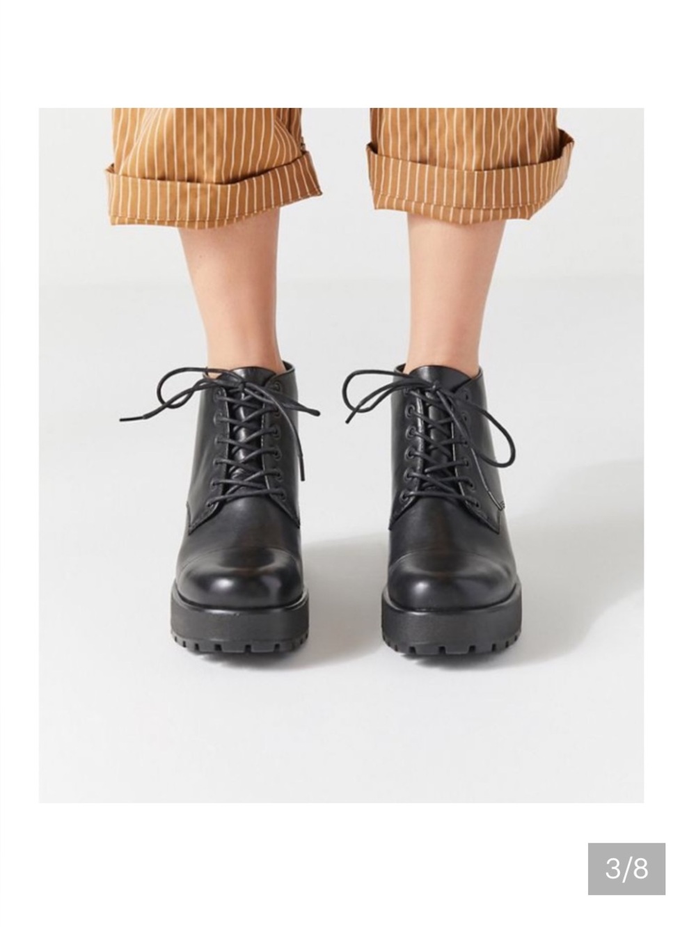 Vagabond Dioon Black Lace-Up Platform Ankle Boots